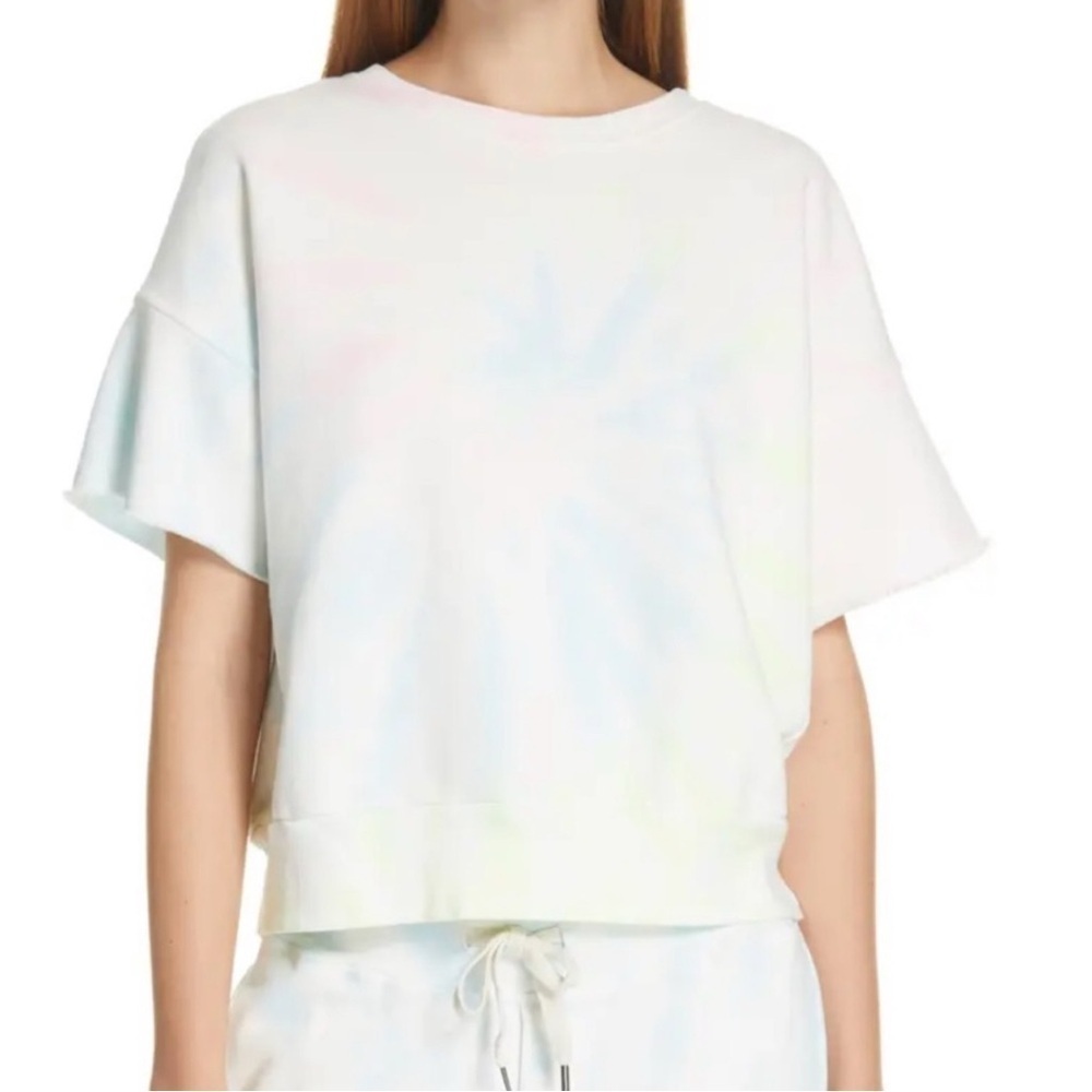 NSF Pastel Tie Dye Cropped shirt sleeve sweatshirt